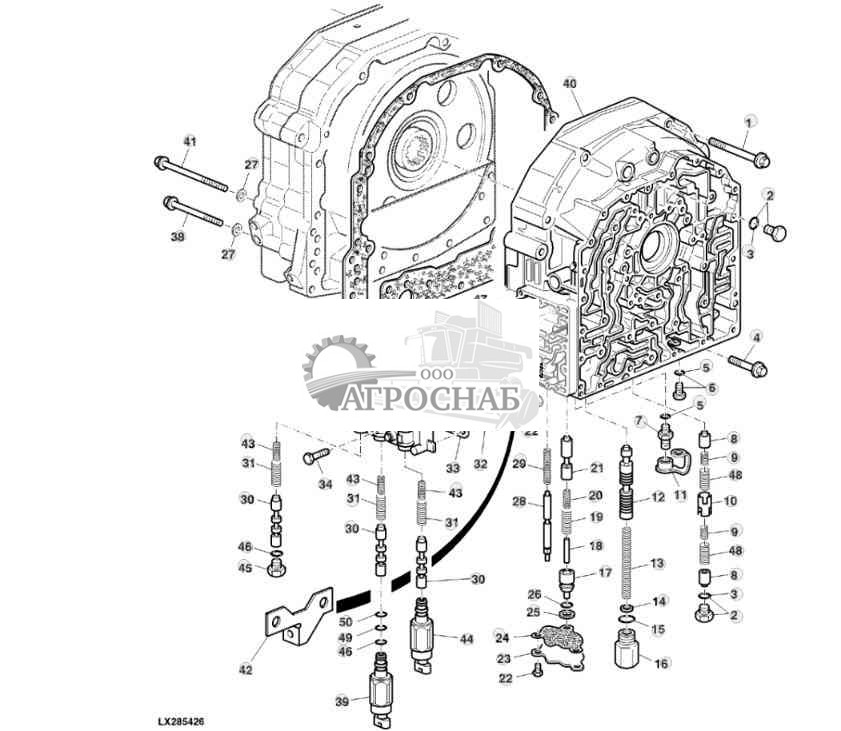 ПЕРЕДНЯЯ КРЫШКА ТРАНСМИССИИ (С ЭЛЕКТРИЧЕСКИМ УПРАВЛЕНИЕМ РЕВЕРСОМ) 
